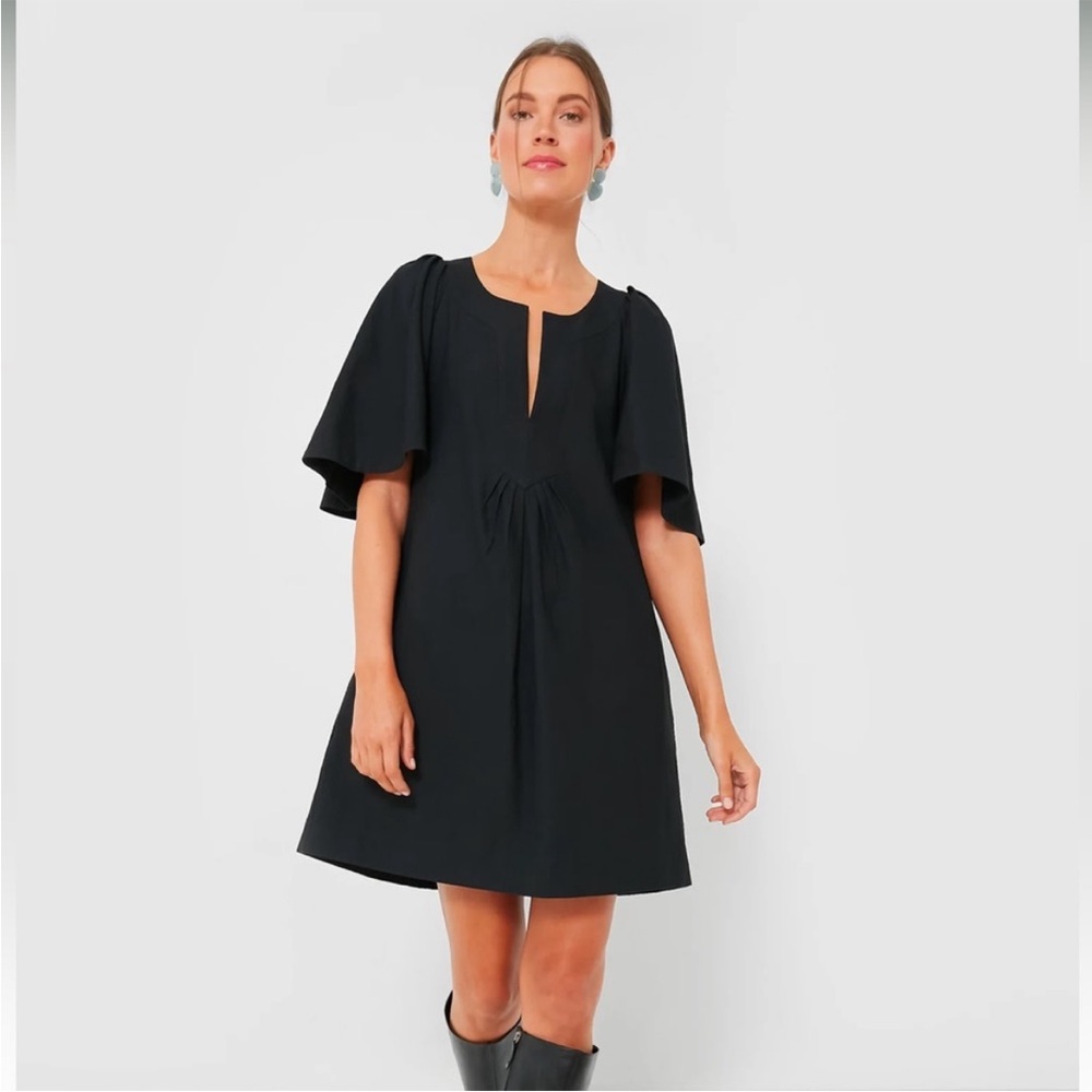 Pomander Place Black Mini Dress with Flutter Sleeves